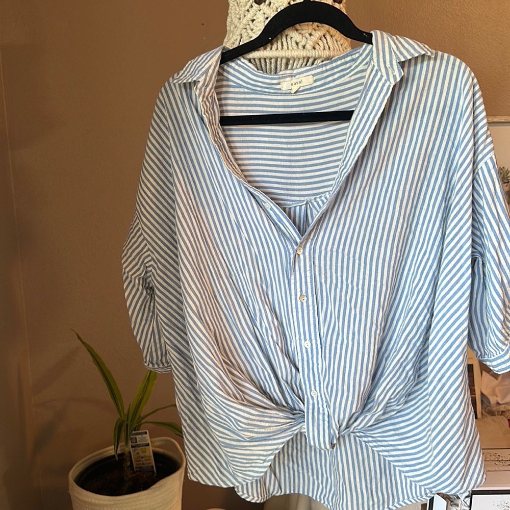 Striped Button Up Top